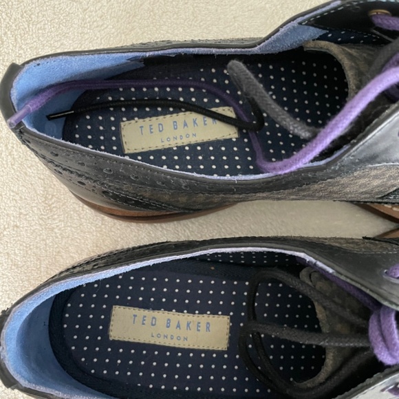 TED BAKER London Men's Black and Purple Brogues - Picture 5 of 9
